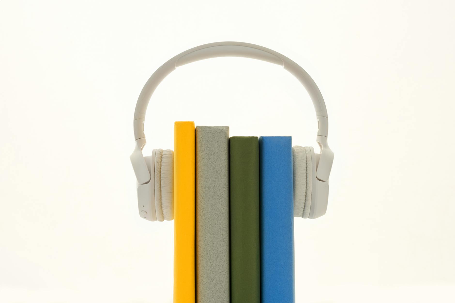 books between headphones