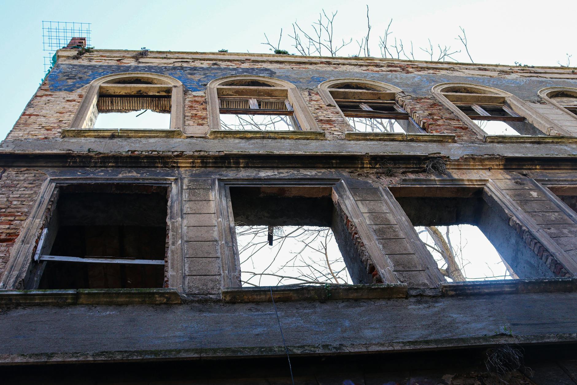 historical abandoned building exterior view