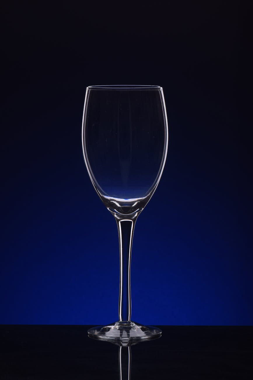 empty wineglass in studio