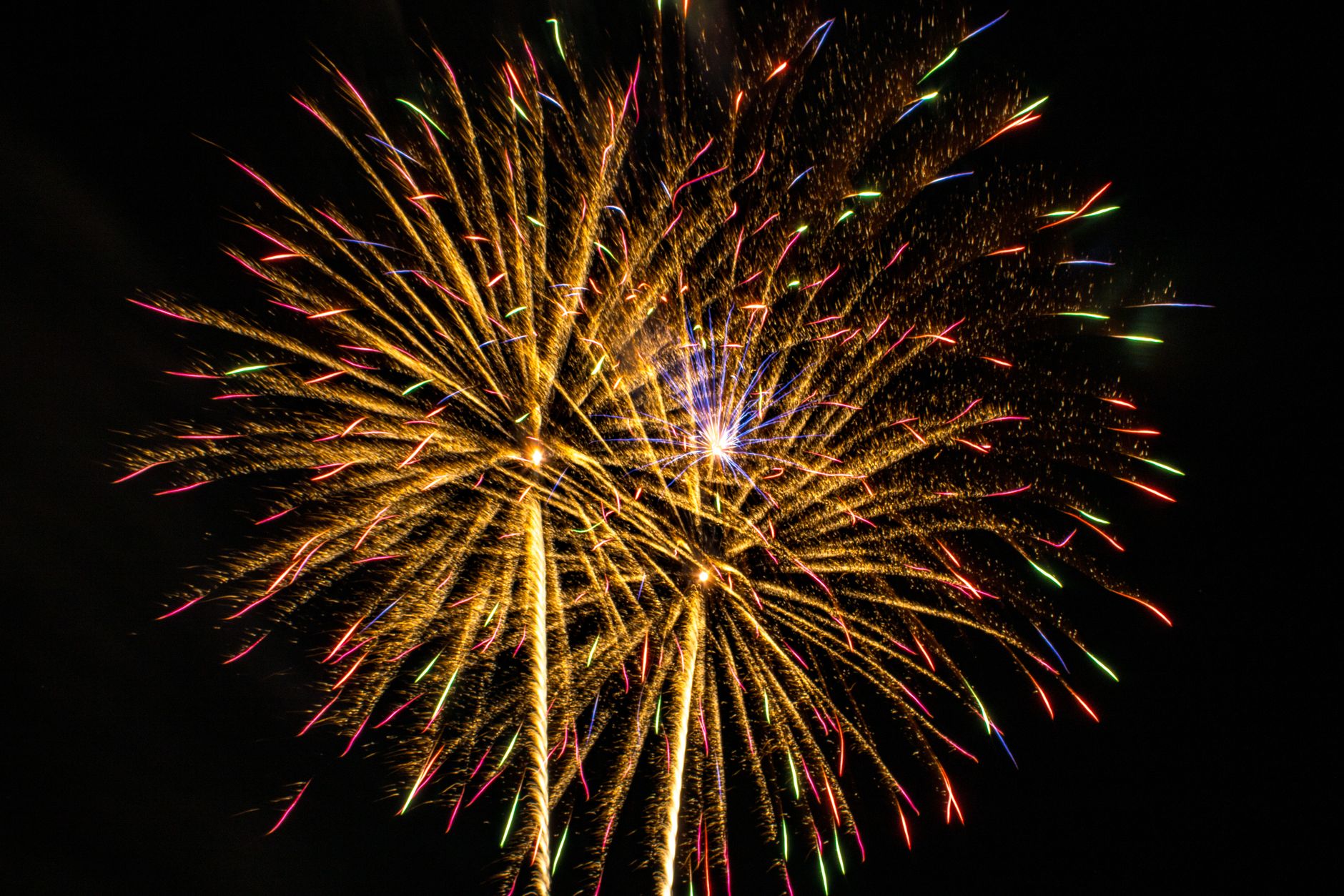 vibrant fireworks display lighting up night sky